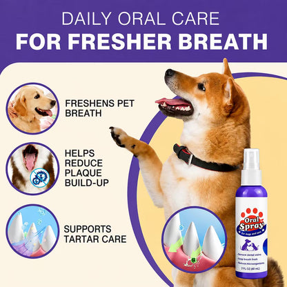 🔥Advanced Pet Oral Spray🔥 | Fresher Breath, Plaque Biofilm & Gum Care — No Brushing